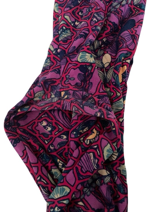 LuLaRoe Vibrant Pink Patterned Stretch Leggings EUC - Picture 4 of 6
